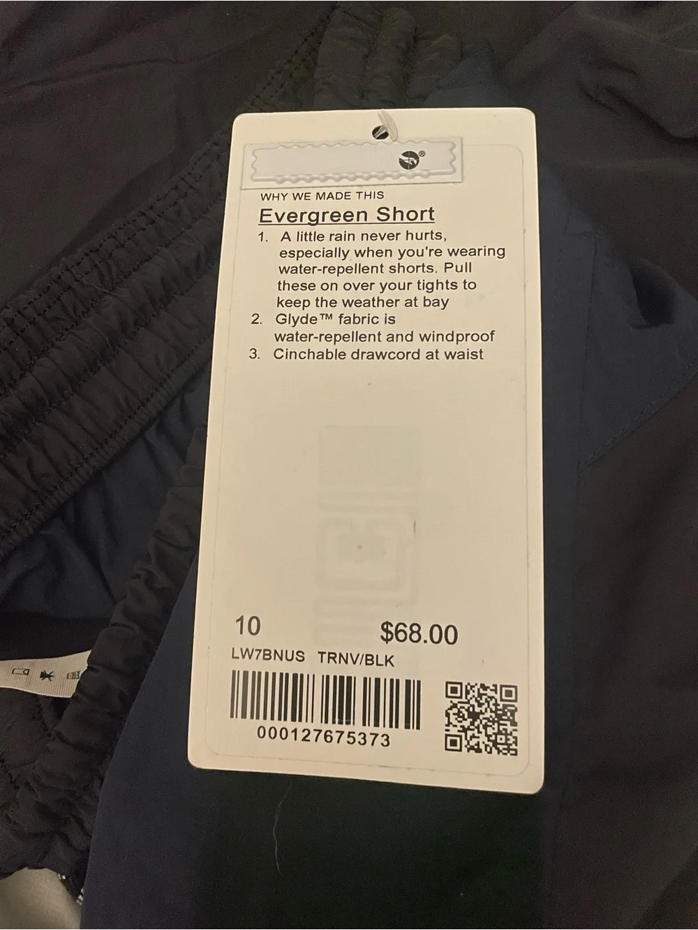 NWT LULULEMON Evergreen True Navy Black Water Repellent Windproof Shorts Large